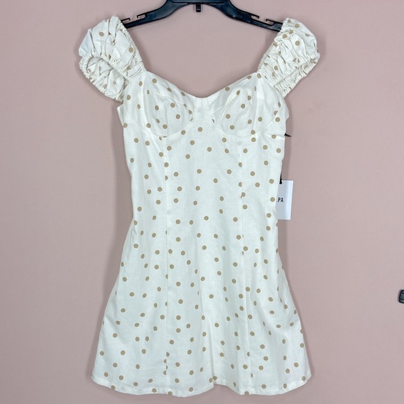 LPA Polka Dot Fit & Flare in Tan & White Size XXS from REVOLVE - Picture 2 of 6